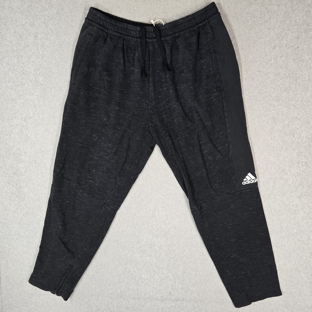Adidas Men Activewear Pants XL Black Sweatpants Logo 28" Inseam Pockets